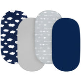 Biloban bassinet sheets elastic-edge-fit ensure secure, quiet night sleep.