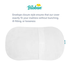 Biloban bassinet mattress cover waterproof backing protects the Halo mattress from spills.