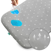 Biloban bassinet mattress pad cover on a snug 35x20x1 fit for newborn comfort and easy cleaning