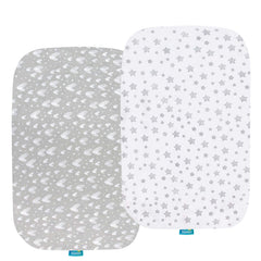 Biloban bassinet sheets 2pack closeup soft texture for baby comfort.