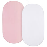 Biloban bassinet sheets 2-pack folded for easy storage and quick changes