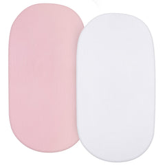 Biloban bassinet sheets 2-pack folded for easy storage and quick changes