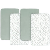 Biloban bassinet-sheets-4-pack neutral colors create a versatile nursery bedding option.