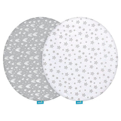 Biloban bassinet sheets for On-The-Go Dome fit deliver breathable, gentle comfort.