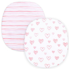 Biloban bassinet sheets pink pack showing soft jersey-knit fabric for delicate skin