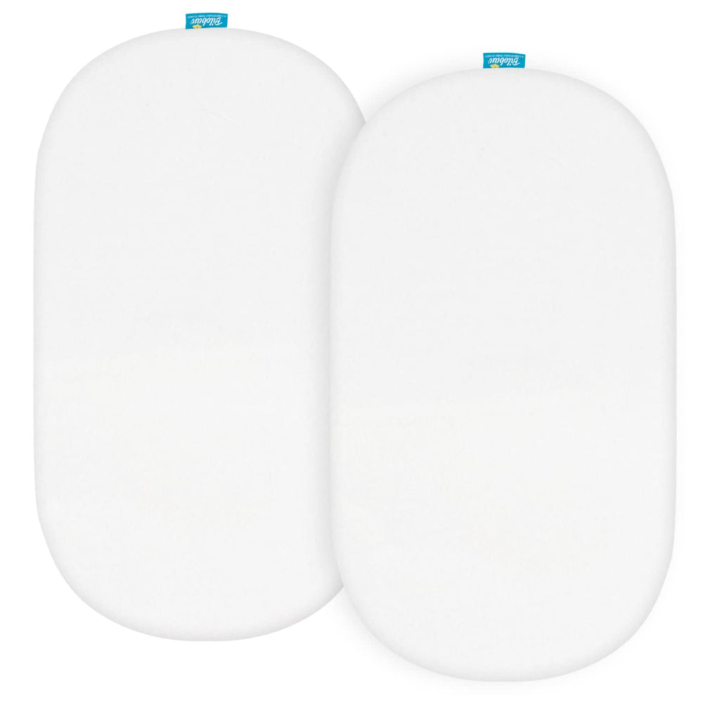 Biloban bassinet sheets universal-fit oval mattress for secure, comfy sleep and easy changes.