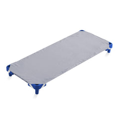 Biloban cot-sheet elastic-straps close-up showing sturdy hold during naptime.