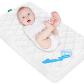 Biloban cradle mattress pad cover 36x18 fit with secure elastic edges.
