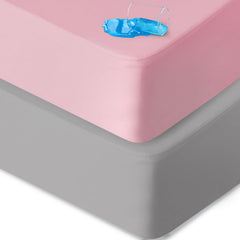 Biloban crib sheet fit two-pack protects crib mattress from spills