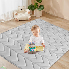 Biloban foam play mat 50x50 flat lay β spacious area for crawlers and tummy time.
