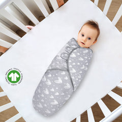 Biloban four-pack folded swaddles highlights convenient value and quick access for late-night changes.