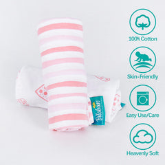 Biloban nursing pillow cover stretched to fit snugly on a Boppy pillow for a secure feel.