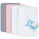 Biloban pack-n-play sheets with elastic band fit ensuring snug, flat surface for baby