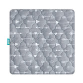 Biloban playard cover demonstrates square-fit compatibility for a snug sleep surface