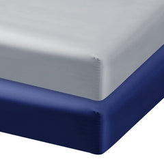 Biloban satin pack-n-play sheet grey folded showing compact form and quick setup.