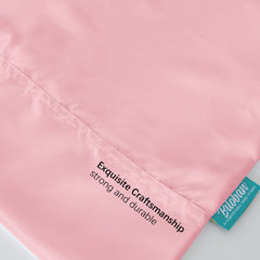 Biloban satin toddler pillowcase pink 2-pack packaging demonstrates portable travel-friendly design