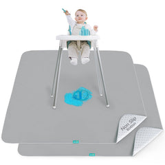 Biloban Splat Mat 2 Pack on table layout protects surfaces during meals and crafts