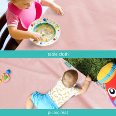 Biloban Splat Mat 42x46 inches folds compactly for travel.