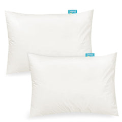 Biloban 2-pack cream pillowcase laid flat to show snug fit on 14x19 pillows