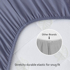 Biloban ultra-soft microfiber crib sheets provide a gentle surface for sleep and play.
