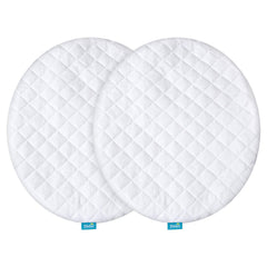 Biloban waterproof bassinet pad cover in packaging, ready for secure snug fit on Fisher Price On The Go.