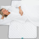 Biloban waterproof mattress protector top view showing smooth surface and cover area