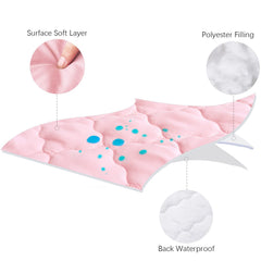 Biloban waterproof mini crib sheets closeup showing leak protection without noise.