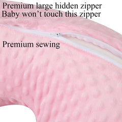 Bilokonda dot nursing pillow cover shown as machine washable for easy care