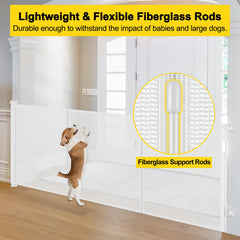Bingguz 42-inch tall gate blocks jumping and keeps children and pets within reach.