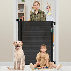 Bingguz 42-inch tall gate assembly view showing stair safety for babies.