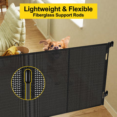 Bingguz extra tall 42-inch gate in closed position blocks climbing.