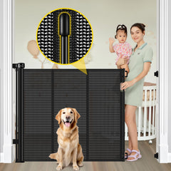 Bingguz reinforced 42-inch gate with rod mesh for sturdy baby gate in doorways.