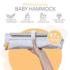 Binxy Baby Shopping Cart Hammock fits standard grocery carts for hands-free shopping
