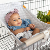 Binxy Baby Shopping Cart Hammock overview shows compact, secure infant seating for grocery carts