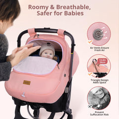Bioby Winter Car Seat Cover cozy fleece lining delivers extra warmth for chilly travels