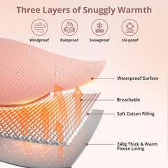 Bioby Winter Car Seat Cover waterproof outer layer shields from rain and spills