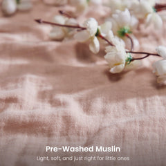 BIOWEAVES organic muslin cotton texture close-up emphasizes fabric softness