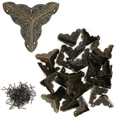 Bitray antique corner guard close-up showing bronze finish protects wood edges from bumps