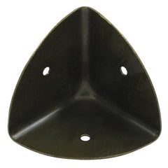 Bivethoi bronze box corner protectors mounted on a wooden box.