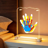 Bixinyo family handprint kit with wooden base light for a cozy family keepsake