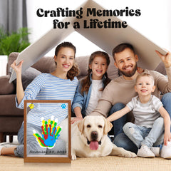 Bixinyo white frame with clear sheets and paints ready for family art