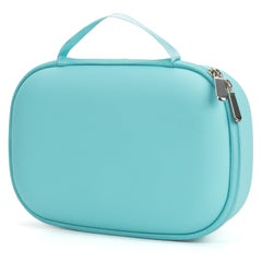 Bjabtan wearable pump case exterior shows privacy-friendly no-logo teal design for discreet transport.
