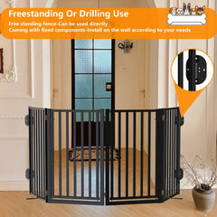 Bknius metal dog gate with bite-resistant construction for pets