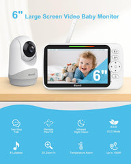 Blemil Upgrade camera with pan-tilt-zoom for full-room monitoring.