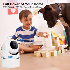 BlessFly 4MP indoor camera panoramic view covers wide room surveillance