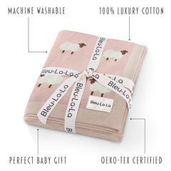 Bleu La La baby blanket in stroller demonstrates versatile comfort during daily outings.