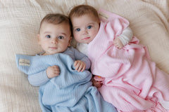 Bleu La La organic cotton knit swaddle feels gentle against baby skin