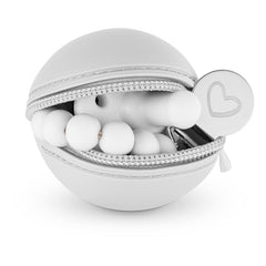 Bleu La La pacifier holder-case large capacity image shows spacious interior for multiple binkies