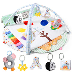 BLF FUN Sensory Baby Play Mat set up as a cozy infant gym for exploring senses.