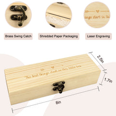 Blinking Stars pinewood keepsake box with brass swing catch stores announcements securely